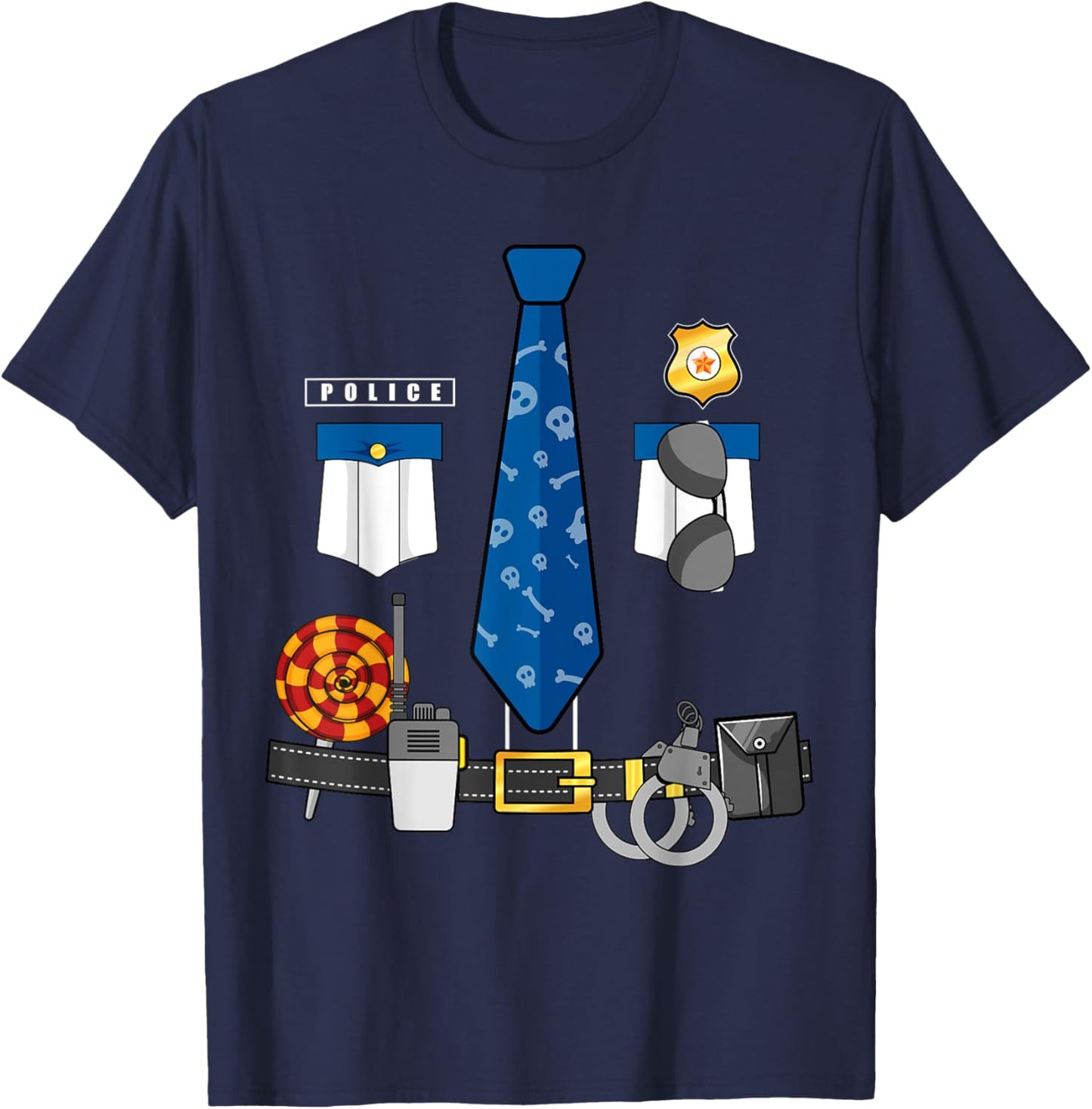 Police Officer Halloween Costume For Kids Boys Men T-Shirt - T-Shirt | Navy