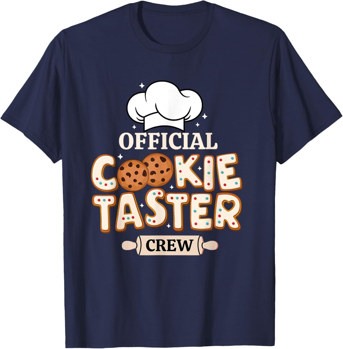 Official Cookie Taster Crew Funny Baking Team Family Holiday T-Shirt - T-Shirt | Navy