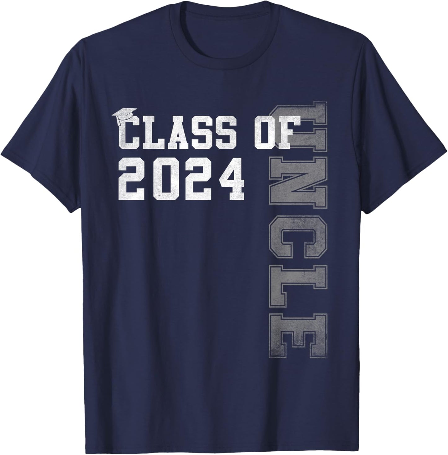 Uncle Senior 2024 Proud Uncle Of A Class Of 2024 Graduate T-Shirt - T-Shirt | Navy
