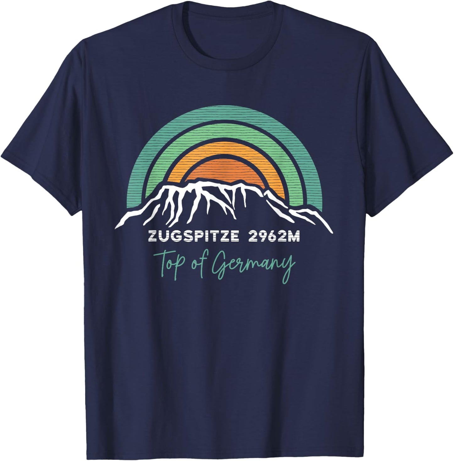 Zugspitze German Mountain Germany Garmisch Hiking Souvenir T-Shirt - T-Shirt | Navy