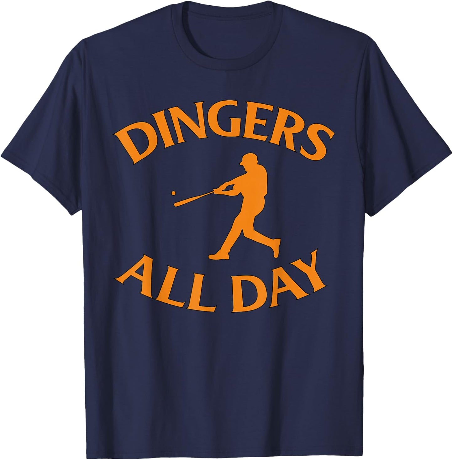 Dingers All Day - Baseball Fan T-Shirt - T-Shirt | Navy