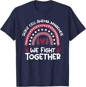 We Fight Together | Sickle Cell Anemia Awareness Stuff | SCD T-Shirt - T-Shirt | Navy