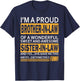 Funny Proud Brother in Law Gifts from Sister in Law Birthday T-Shirt - T-Shirt | Navy