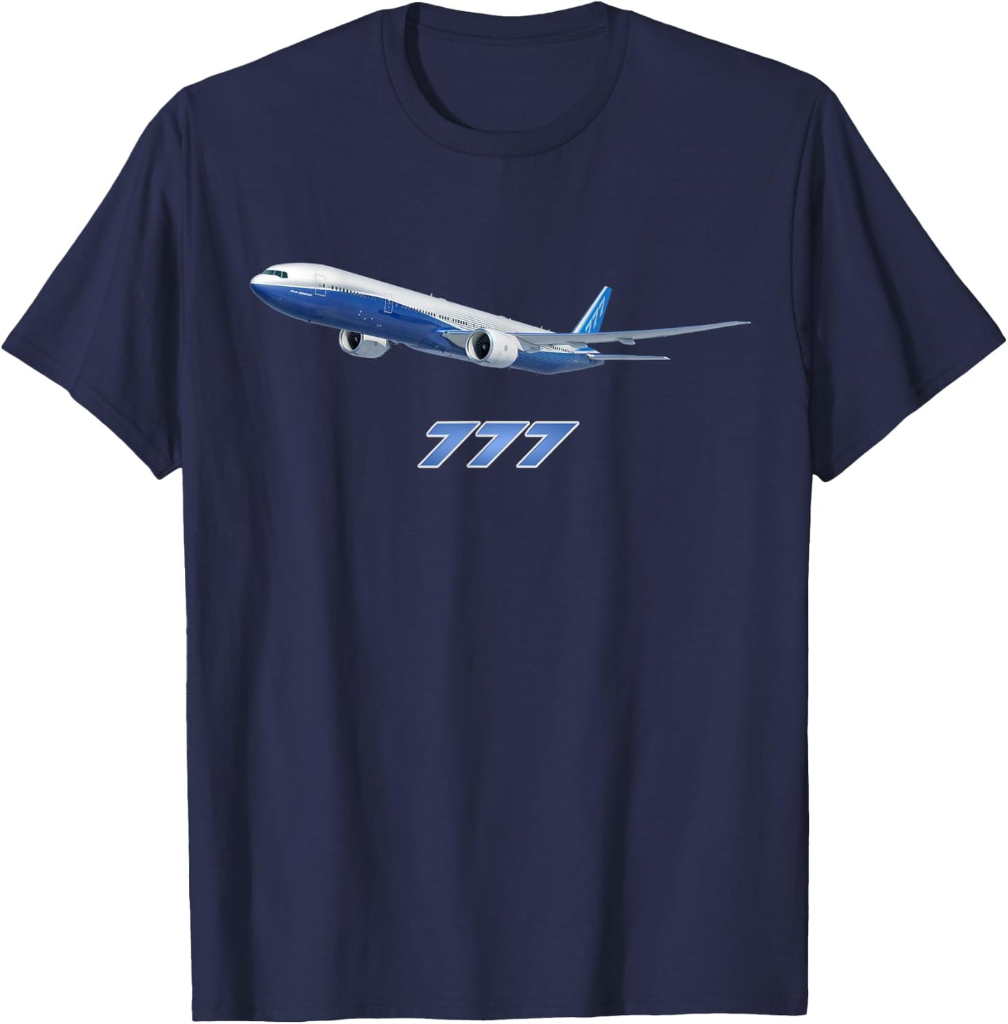 Airline Jet 777 Aircraft Commercial Aircraft Jumbo Jet T-Shirt - T-Shirt | Navy