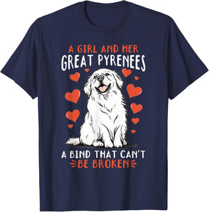 Great Pyrenees Dog Owner Men Women Girls Kids T-Shirt - T-Shirt | Navy