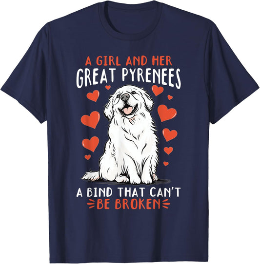 Great Pyrenees Dog Owner Men Women Girls Kids T-Shirt - T-Shirt | Navy