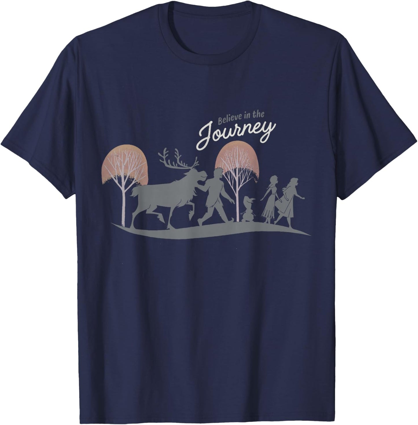 Disney Frozen 2 Believe In The Journey Group Silhouettes T-Shirt - T-Shirt | Navy