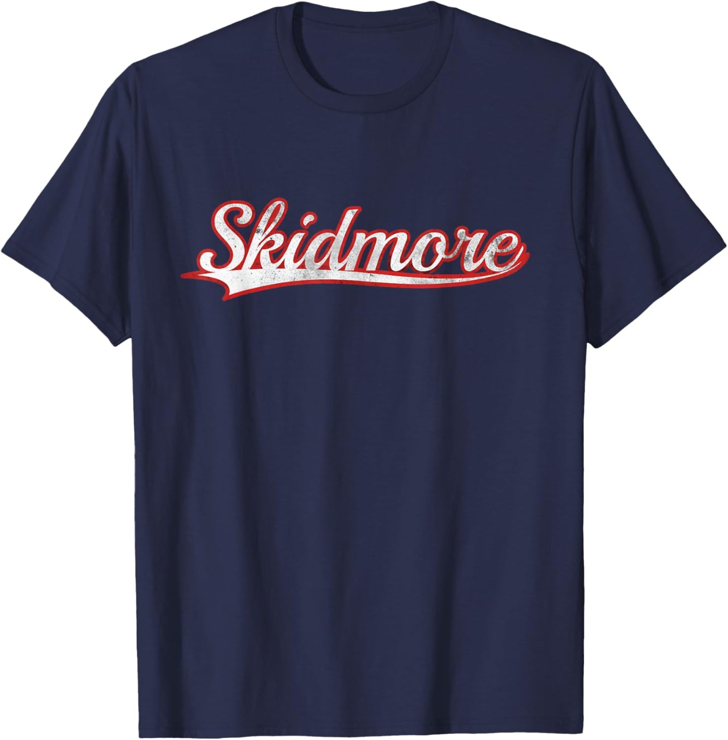 Skidmore New York Vintage Varsity Distressed Throwback T-Shirt - T-Shirt | Navy