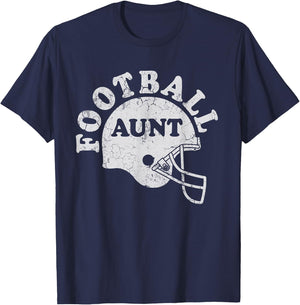 Football Aunt Sports Family T-Shirt - T-Shirt | Navy