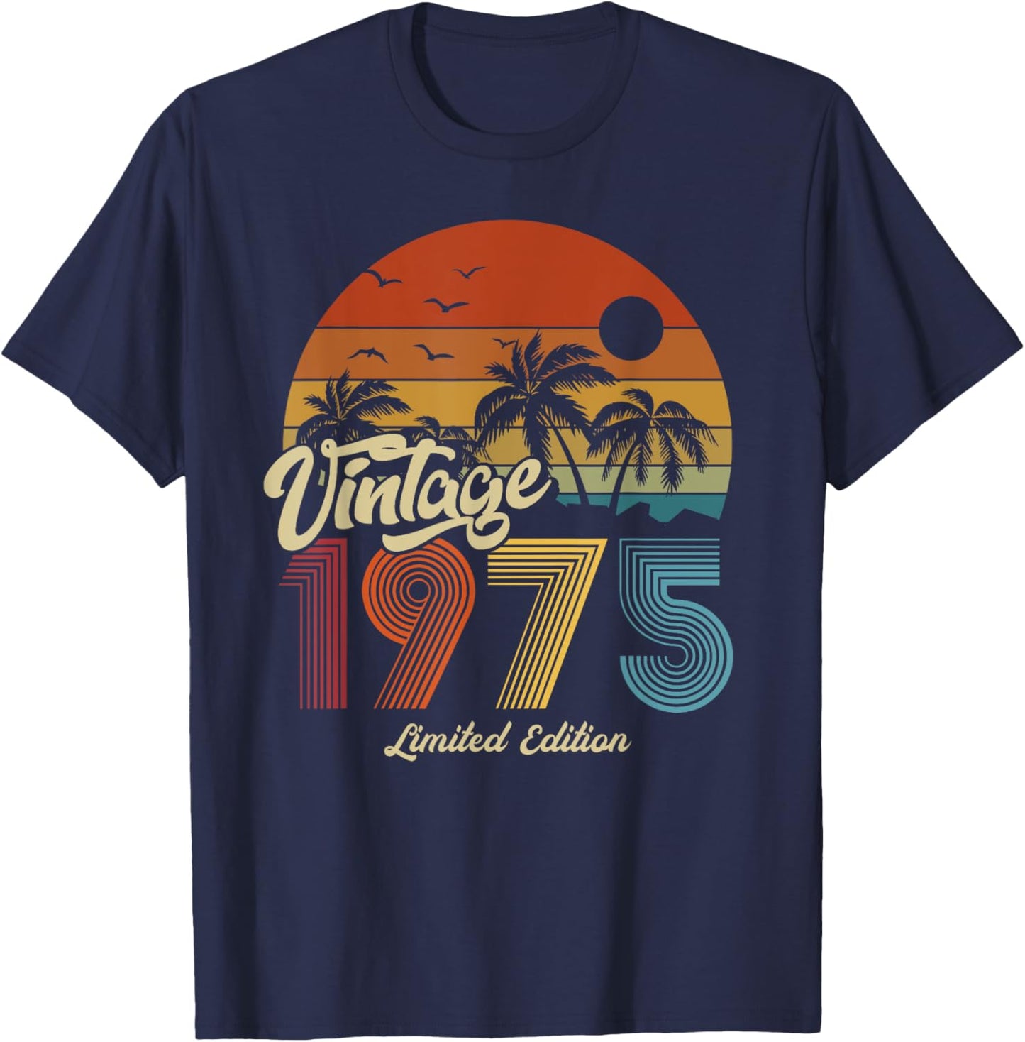 1975 Vintage Birthday Retro Gifts Woman 70s 80s T-Shirt - T-Shirt | Navy