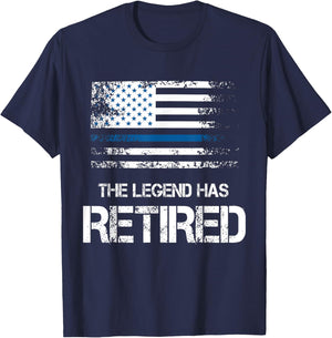 The Legend Has Retired Shirt Police Officer Retirement Gift T-Shirt - T-Shirt | Navy