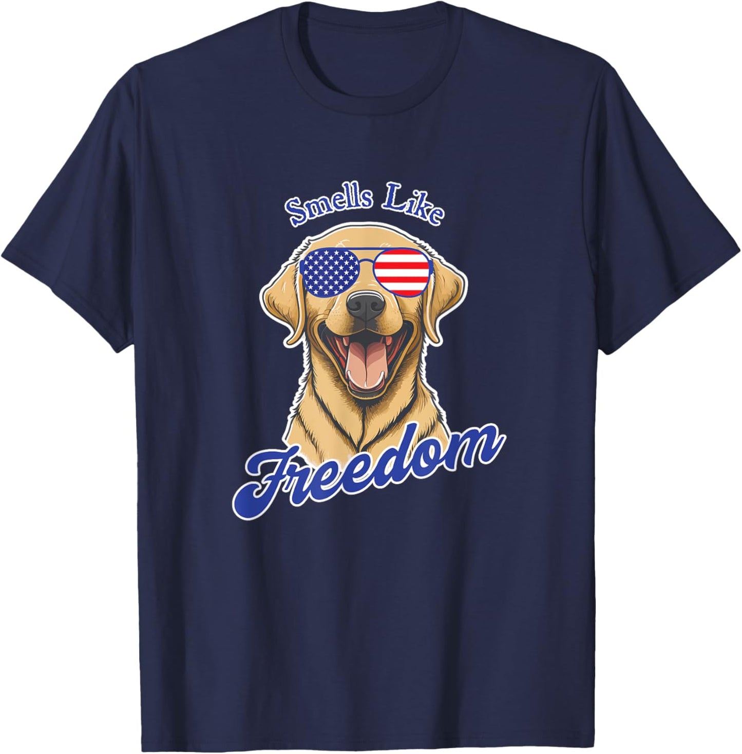 Yellow Lab American Flag Patriotic 4th of July Vintage Men T-Shirt - T-Shirt | Navy
