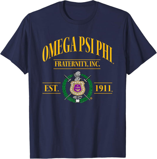 Omega Psi Phi Fraternity Paraphernalia, Omega Psi Phi Ques T-Shirt - T-Shirt | Navy