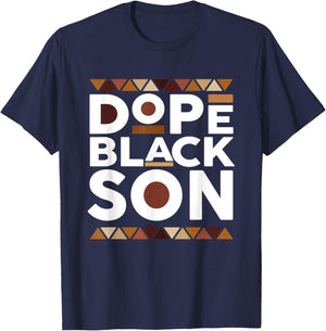 Black History Month Family Matching Melanin Dope Black Son T-Shirt - T-Shirt | Navy