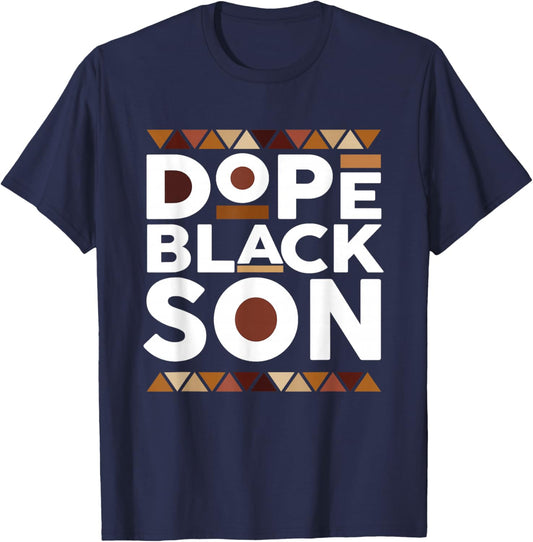 Black History Month Family Matching Melanin Dope Black Son T-Shirt - T-Shirt | Navy