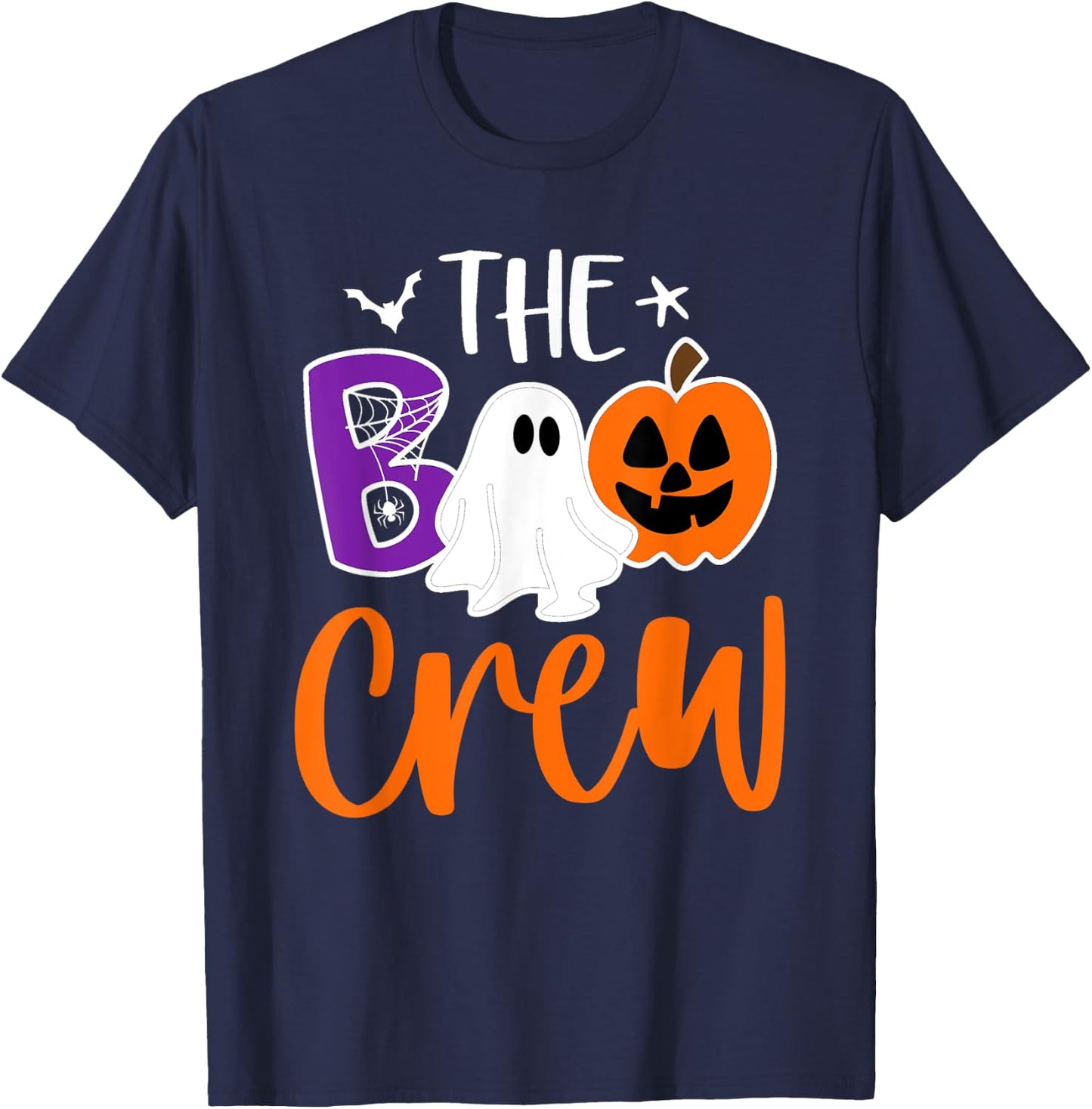 Halloween The Boo Crew Cute Ghost Spooky Family Matching T-Shirt - T-Shirt | Navy