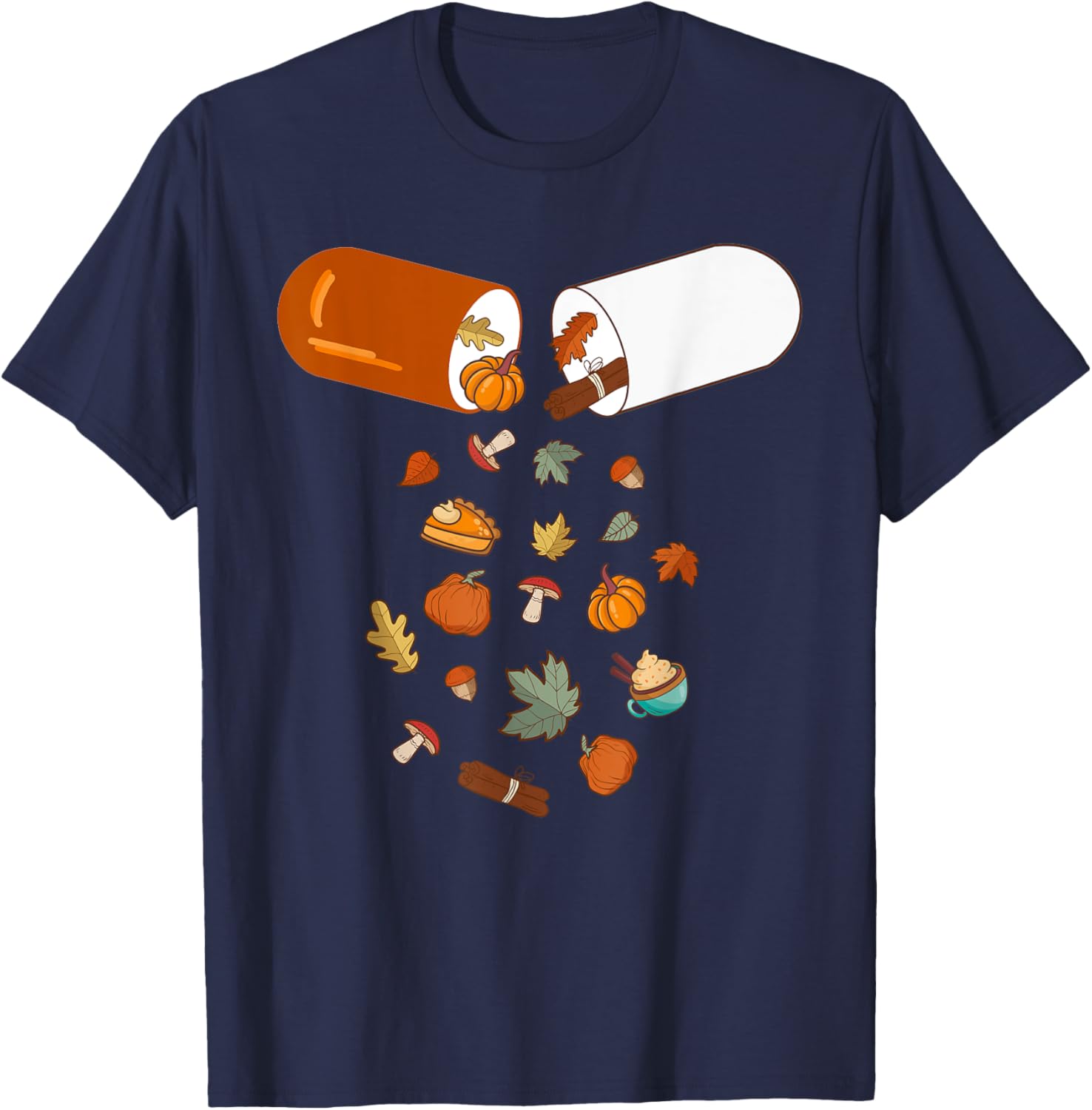 Pharmacy Tech CPhT Fall Vibe Its Fall Yall Pumpkin Season T-Shirt - T-Shirt | Navy