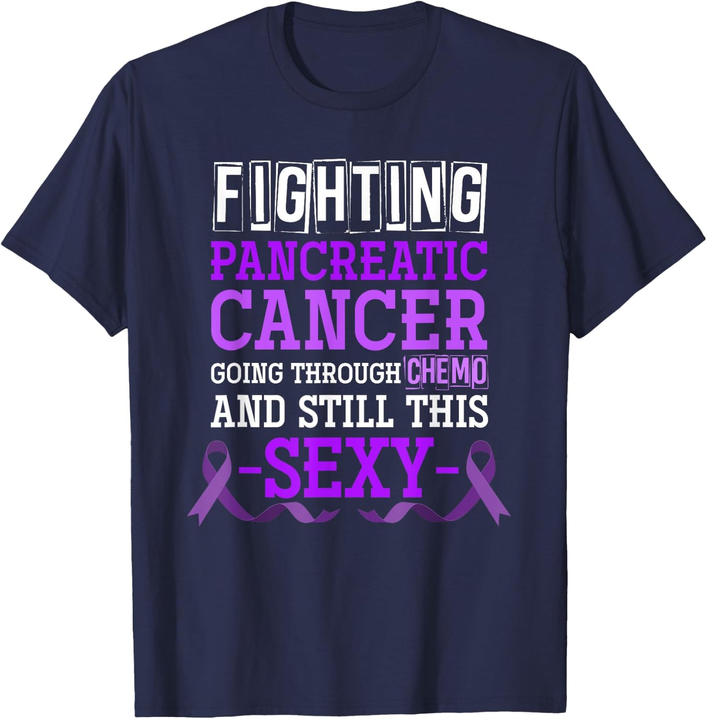 Fighting Pancreatic Cancer T-Shirt - T-Shirt | Navy