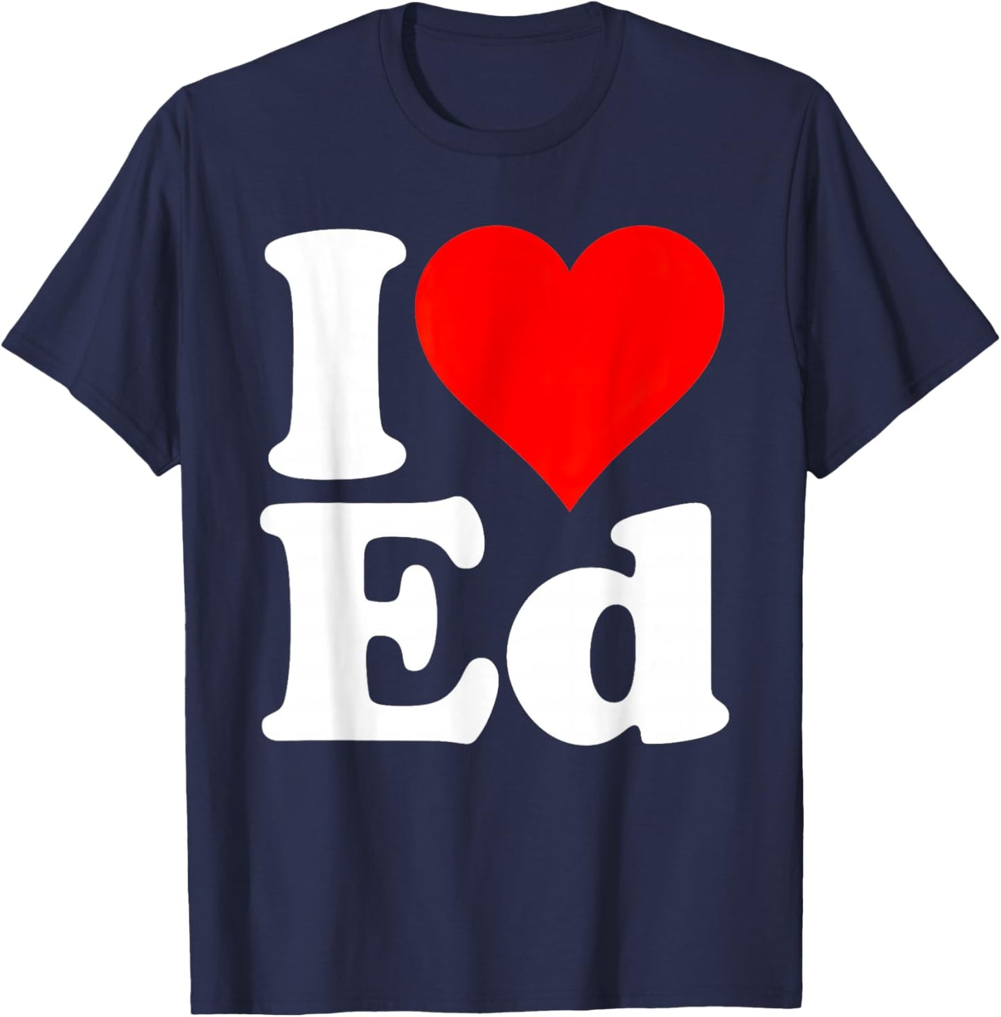 I Love Heart ED Name T-Shirt - T-Shirt | Navy