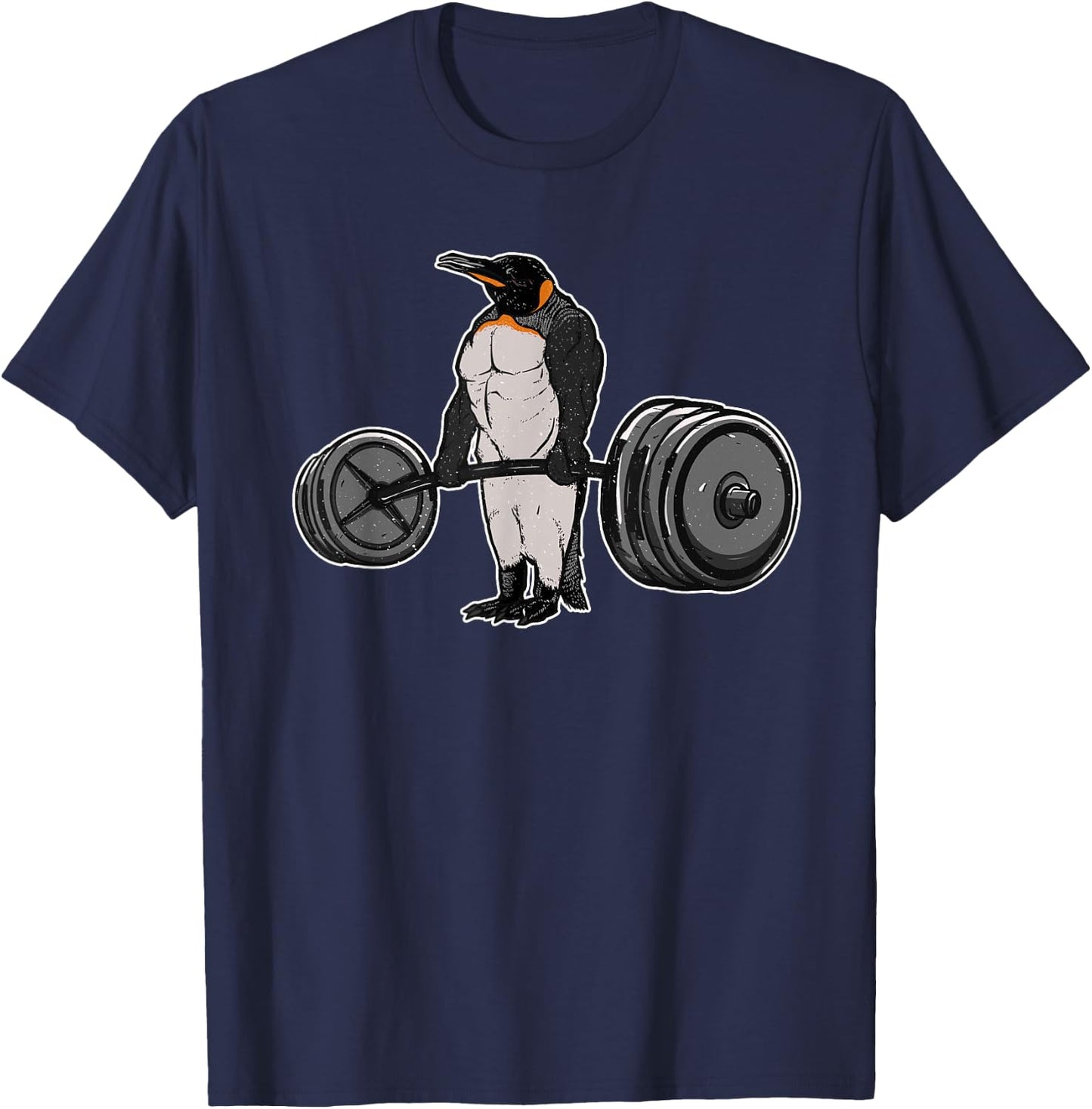 Penguin Deadlift - Funny Fitness Bodybuilder Bird Animal T-Shirt - T-Shirt | Navy