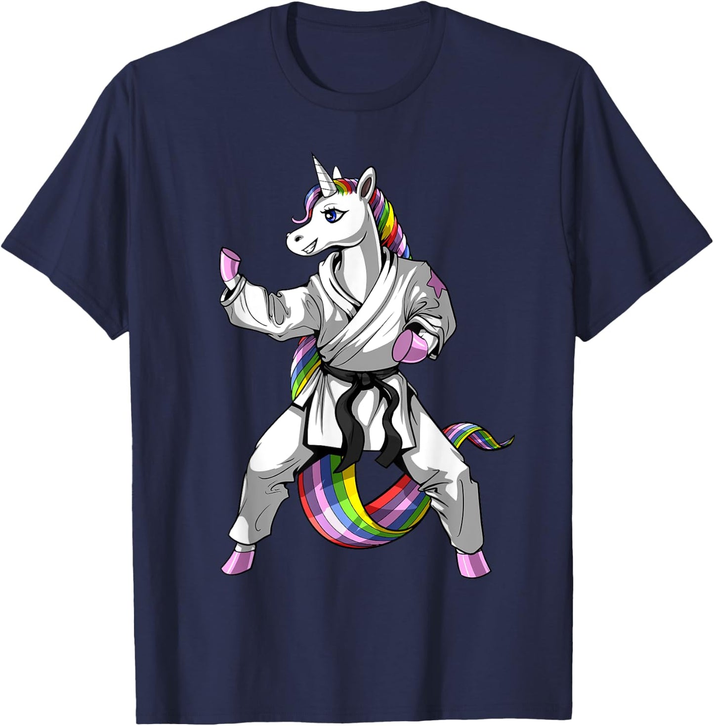Unicorn Ninja Karate Martial Art Kickboxing Taekwondo Girls T-Shirt - T-Shirt | Navy