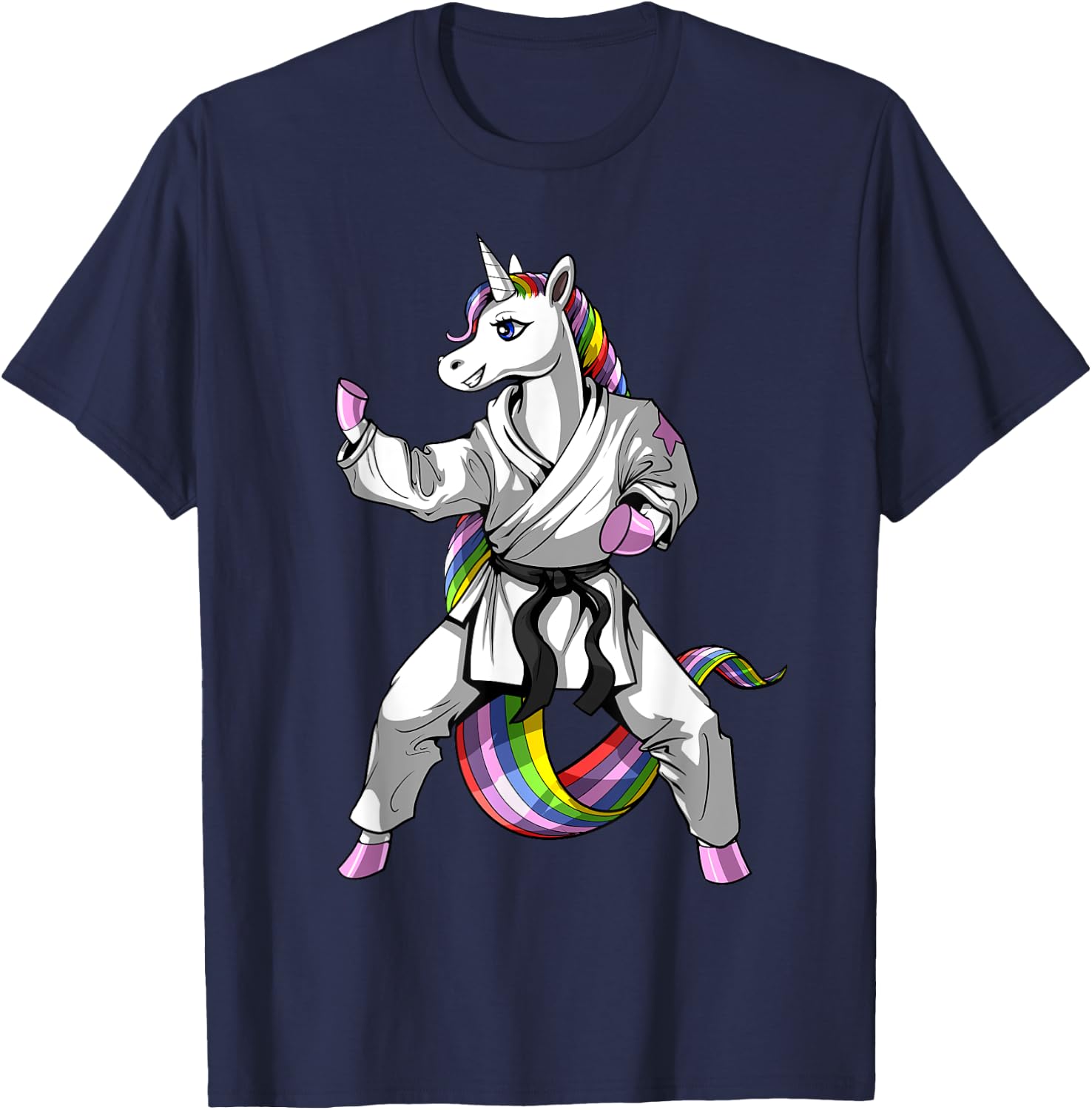 Unicorn Ninja Karate Martial Art Kickboxing Taekwondo Girls T-Shirt - T-Shirt | Navy