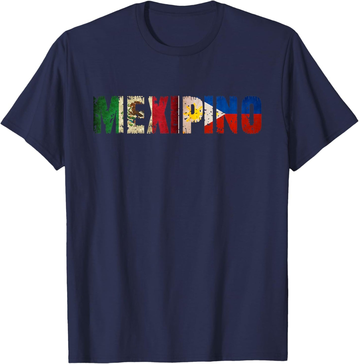 Mexipino Mexican Filipino American Heritage T-Shirt - T-Shirt | Navy
