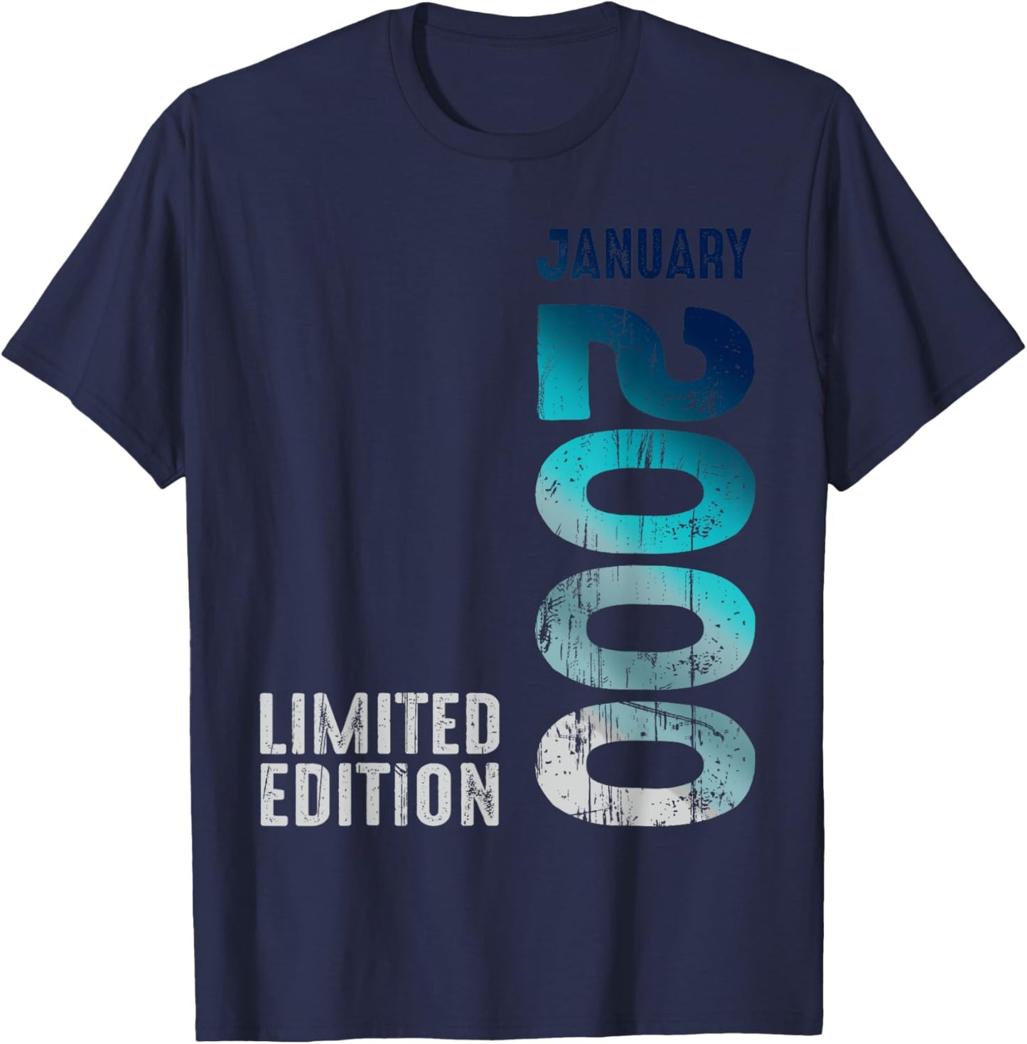 January 2000 Year 2000 Retro 2000 Vintage Limited Edition T-Shirt - T-Shirt | Navy
