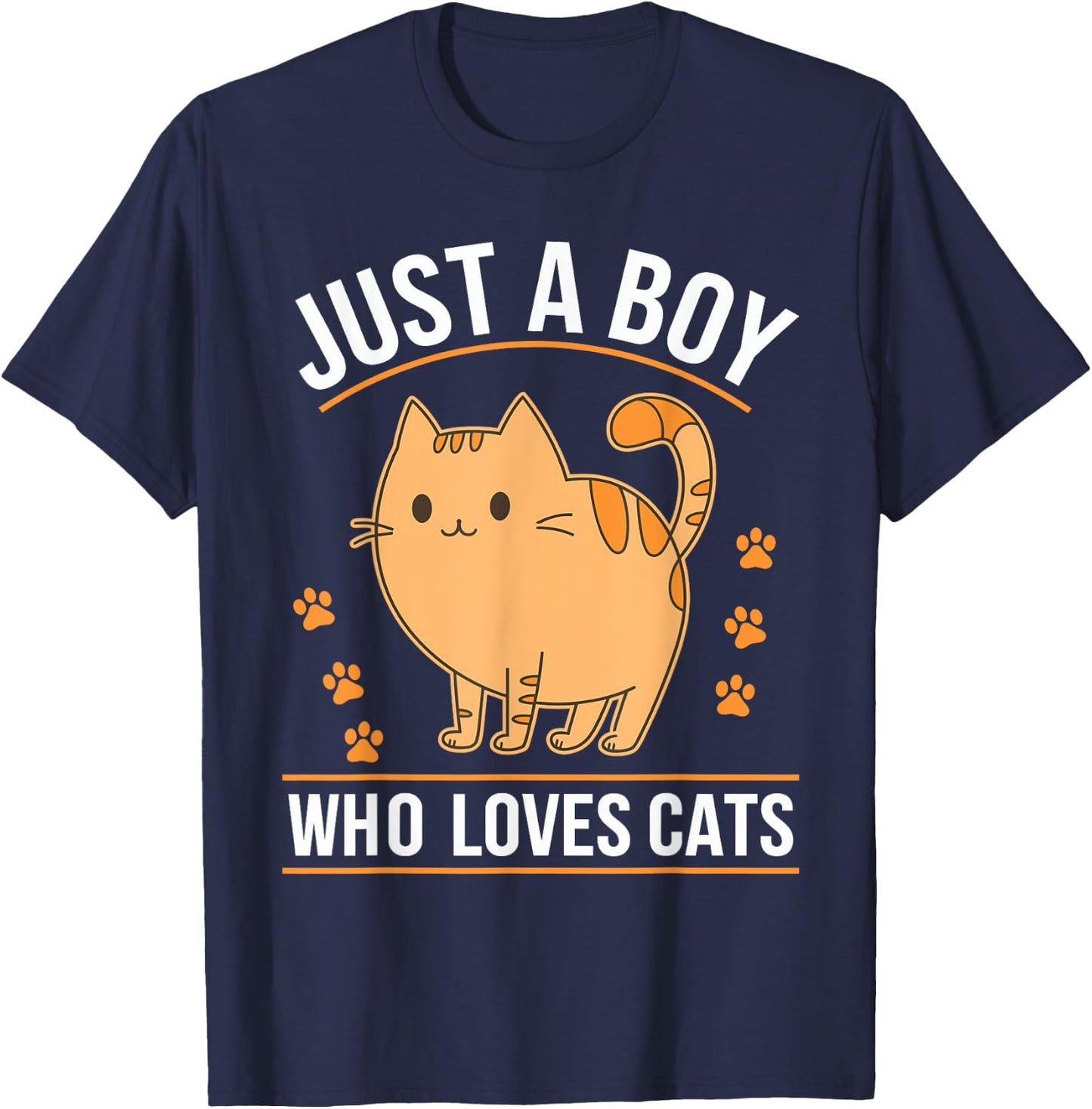 Just A Boy Who Loves Cats T-Shirt - T-Shirt | Navy