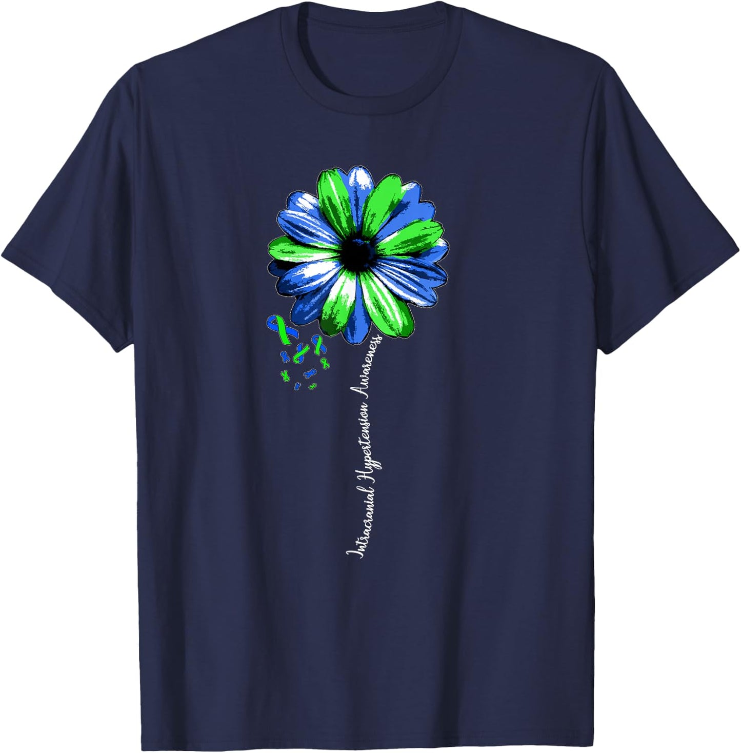Intracranial Hypertension Awareness Shirt Warrior Pretty T-Shirt - T-Shirt | Navy
