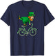 Leprechaun on a Bike | St Patrick's Day Cycling T-Shirt - T-Shirt | Navy