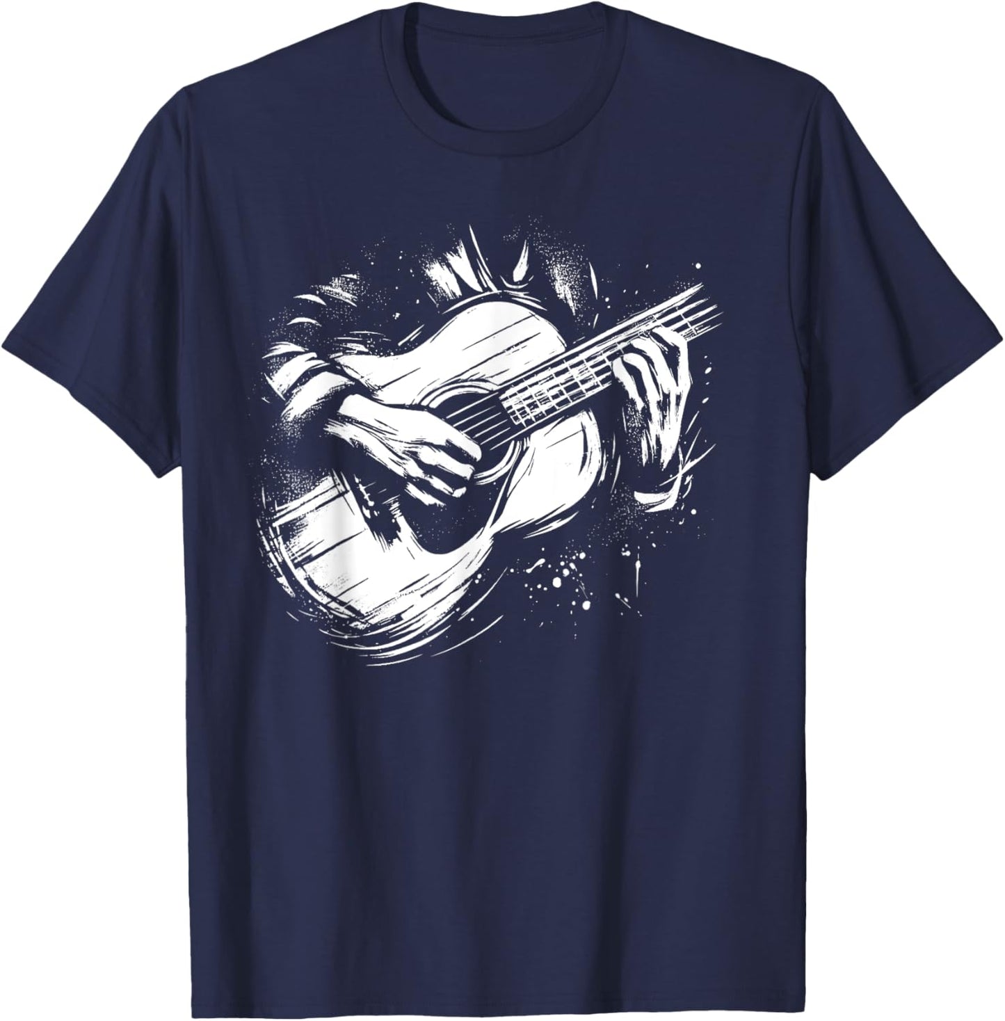 Hand Playing Guitar Guitarist Music Art T-Shirt - T-Shirt | Navy