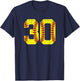Softball Number 30 Mom Dad Show Support Favorite Player T-Shirt - T-Shirt | Navy
