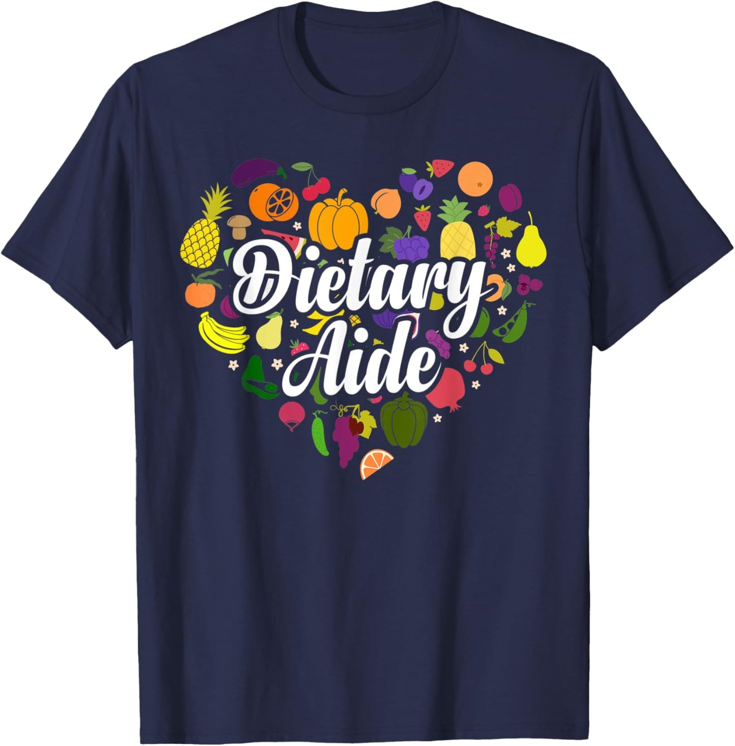 Cute Dietary Aide Heart T-Shirt - T-Shirt | Navy