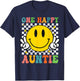 One Happy Dude Auntie happy face 1st Birthday Family T-Shirt - T-Shirt | Navy