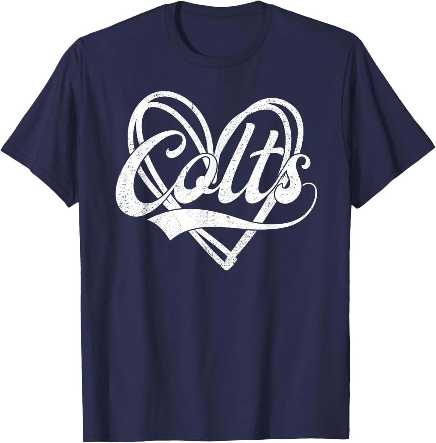 Colts Heart Name Vintage Retro Men Women Kids Girls T-Shirt - T-Shirt | Navy