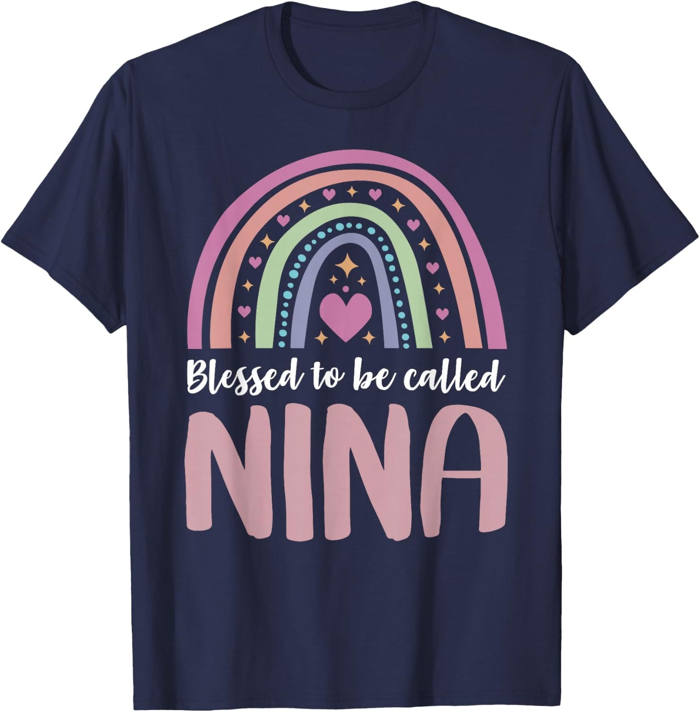 Nina Shirt for Grandma Women Mothers Day Blessed Nina T-Shirt - T-Shirt | Navy