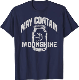 May Contain Moonshine Funny Gift T-Shirt - T-Shirt | Navy