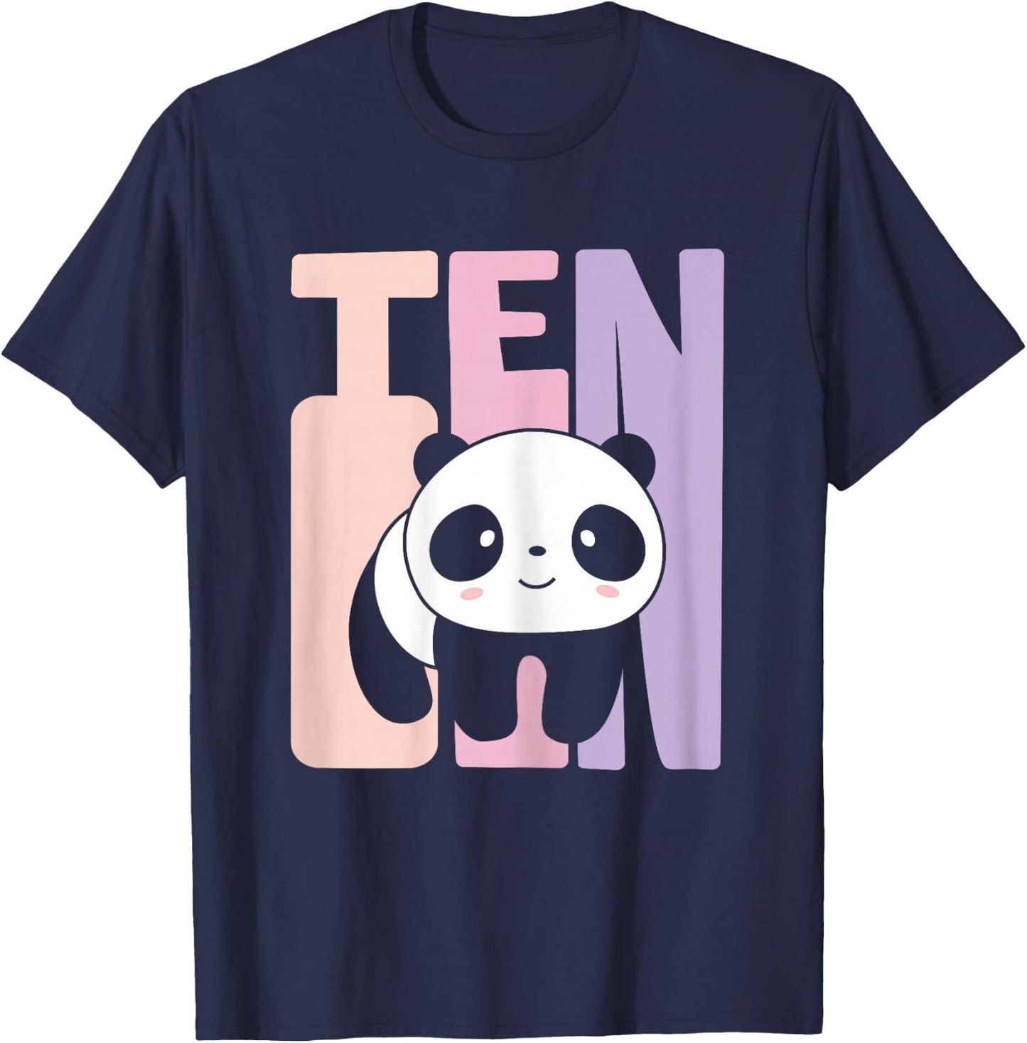 10th Birthday Girl Cute Panda Panda Bear 10 Years Old T-Shirt - T-Shirt | Navy