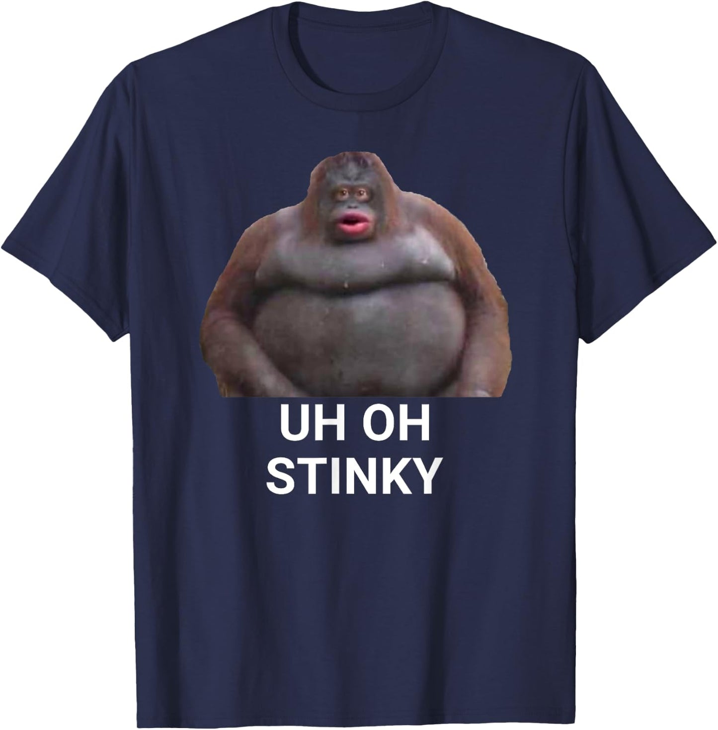 Uh Oh Stinky Poop Dank Memes Le Monke T-Shirt - T-Shirt | Navy