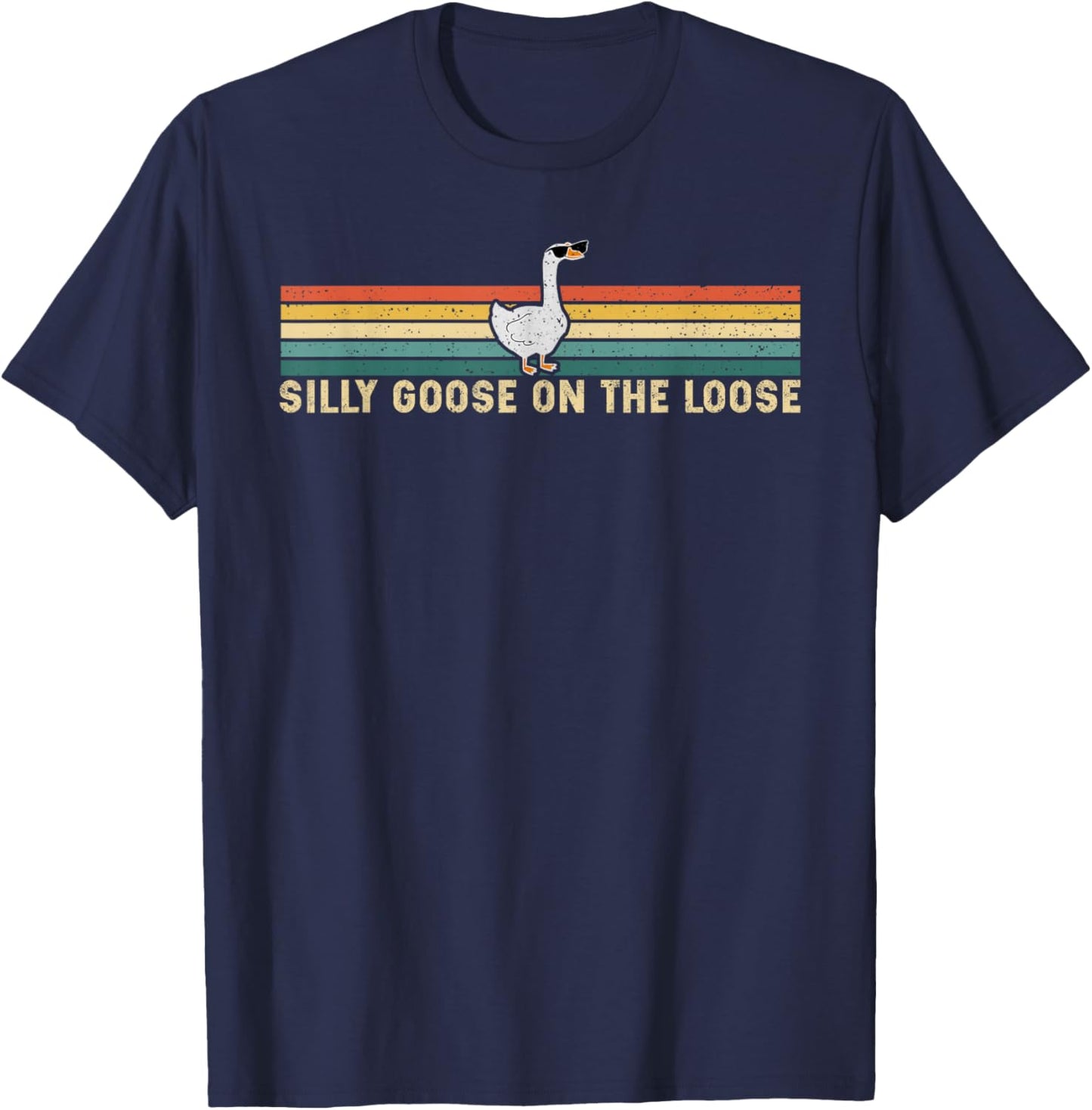 Graphic Men, Funny Shirts , Silly Goose T-Shirt - T-Shirt | Navy
