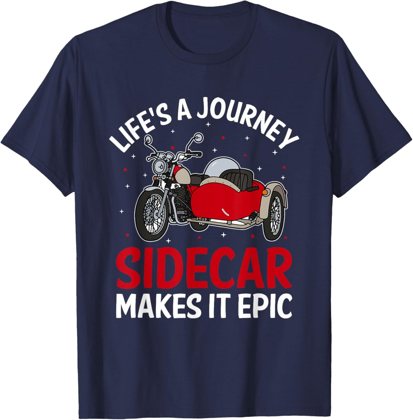 Sidecar Motorcycle Motorcyclist Bike Motorbike Sidecar Rider T-Shirt - T-Shirt | Navy