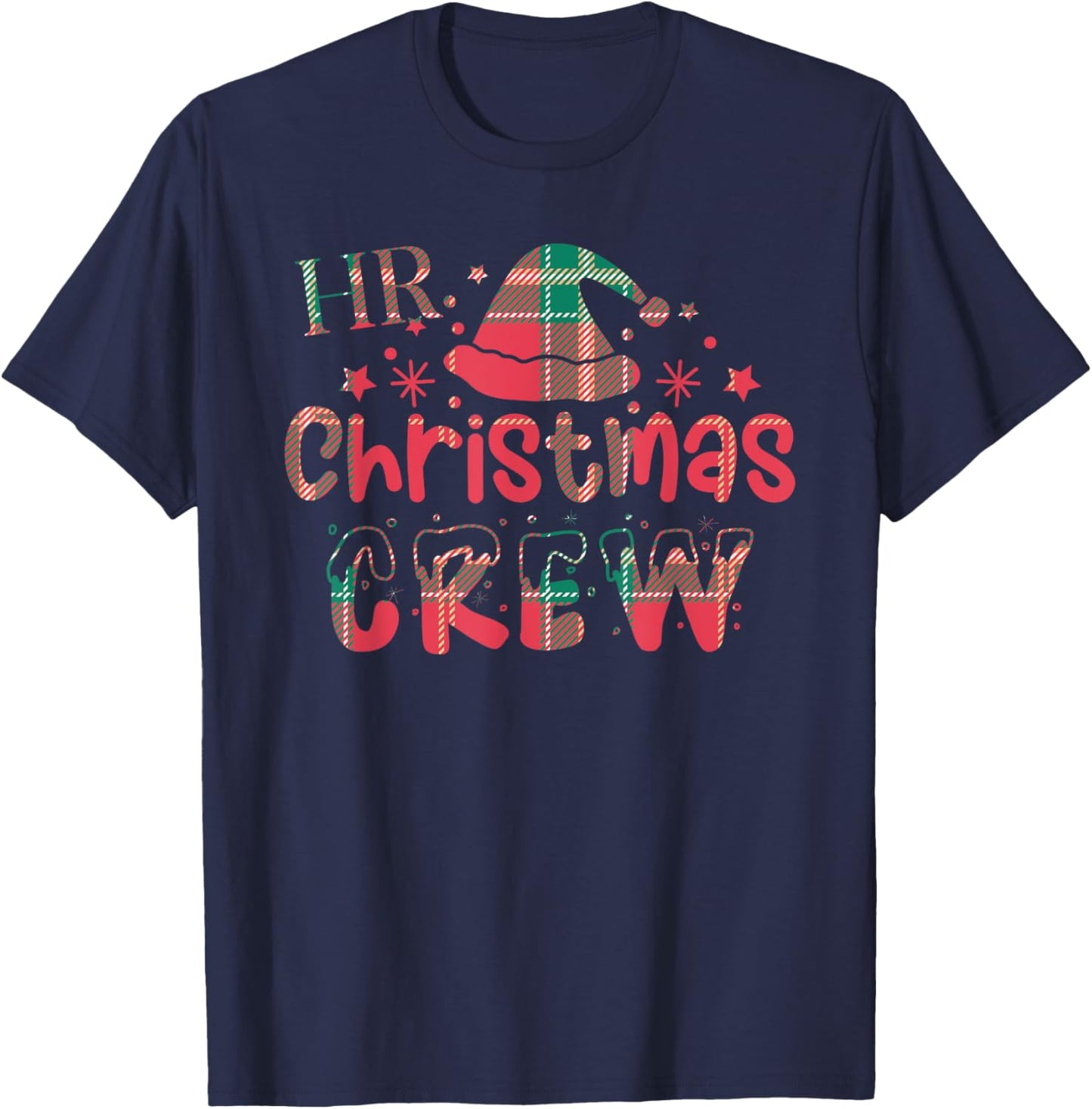 HR Christmas Crew Human Resources Vintage Funny Ugly Sweater T-Shirt - T-Shirt | Navy