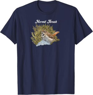 Hermit Thrush. Fractal. T-Shirt - T-Shirt | Navy
