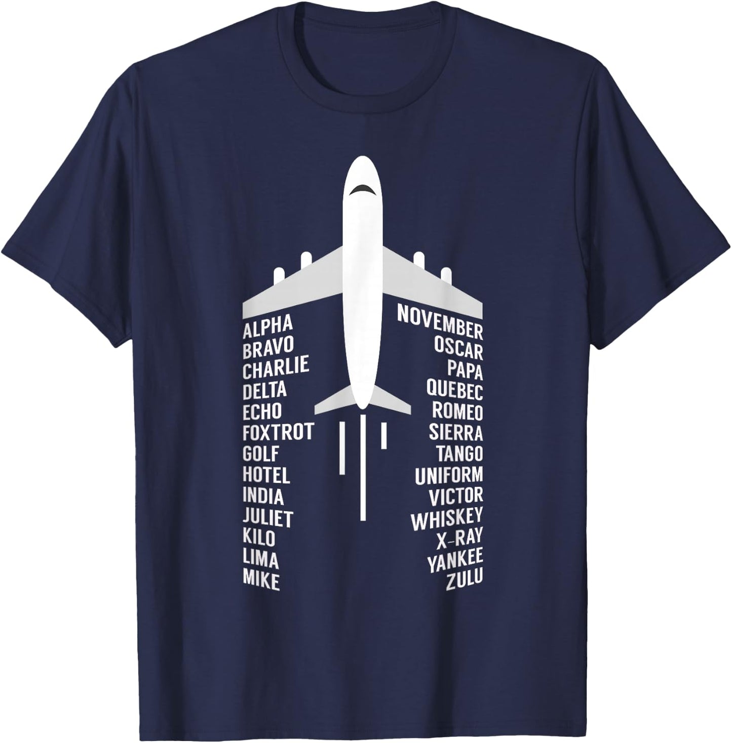 Phonetic Alphabet Aviation Pilot Aeroplane Aeroplane Gift T-Shirt - T-Shirt | Navy