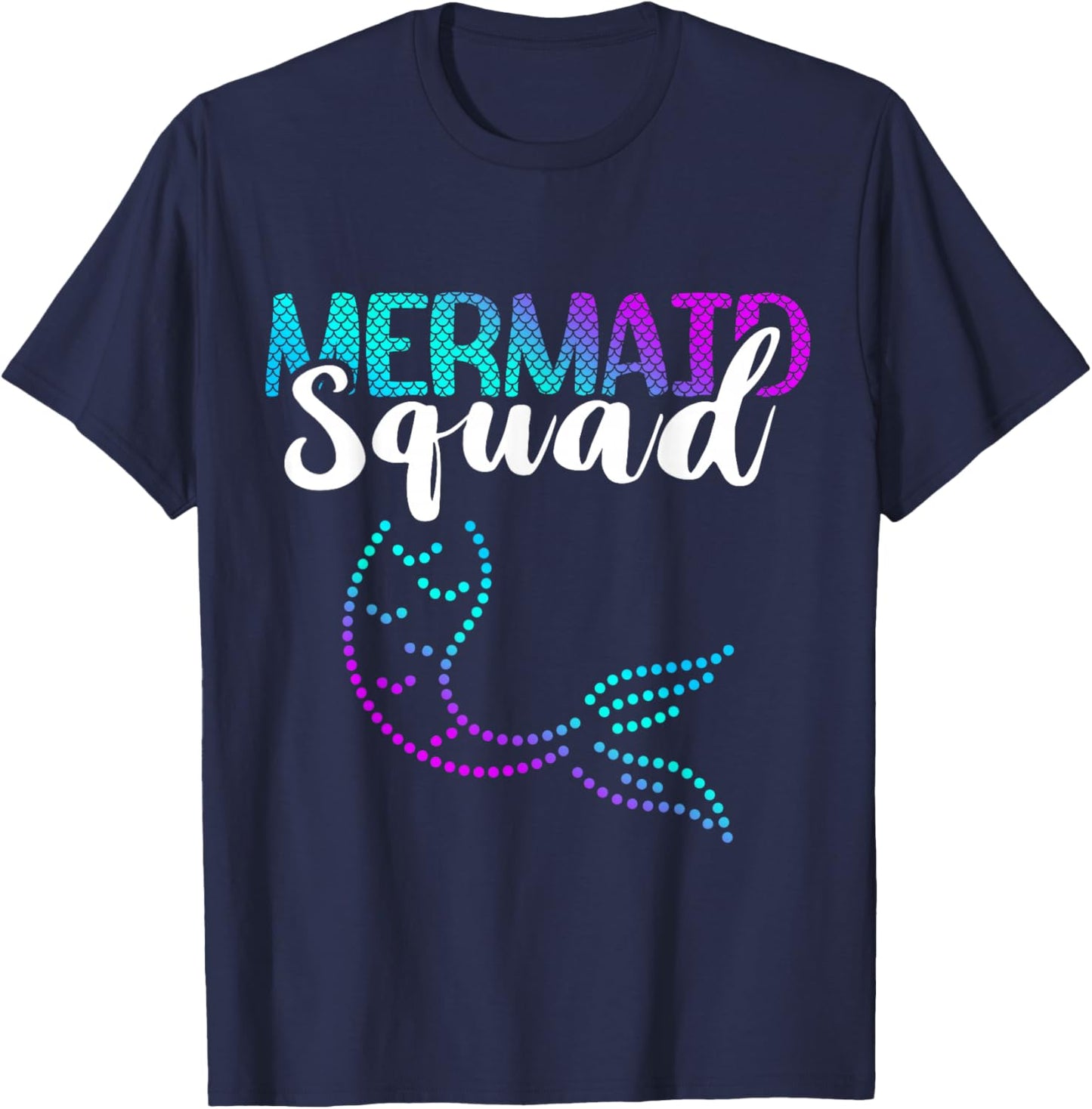 Mermaid Squad Tail Clamshell Sea Creature Aqua Marine T-Shirt - T-Shirt | Navy