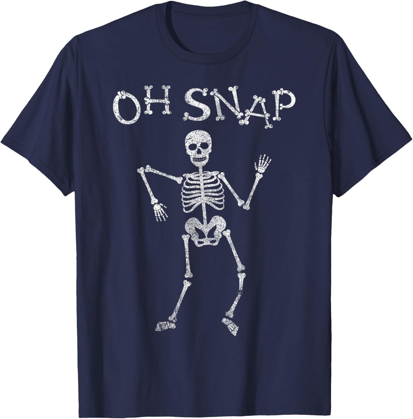 Funny Skeleton Oh Snap Halloween Night Party Costume T-Shirt - T-Shirt | Navy