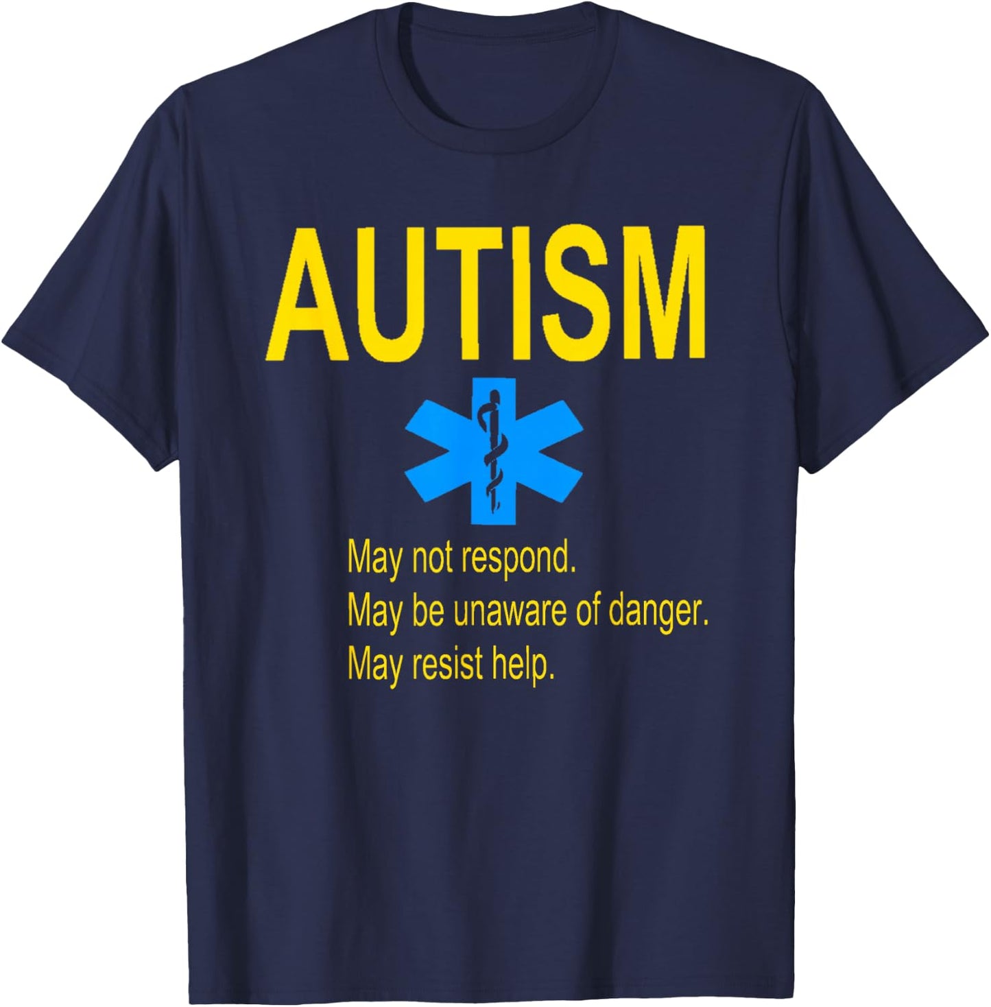 Autism For Kids Medical Alert T-Shirt - T-Shirt | Navy