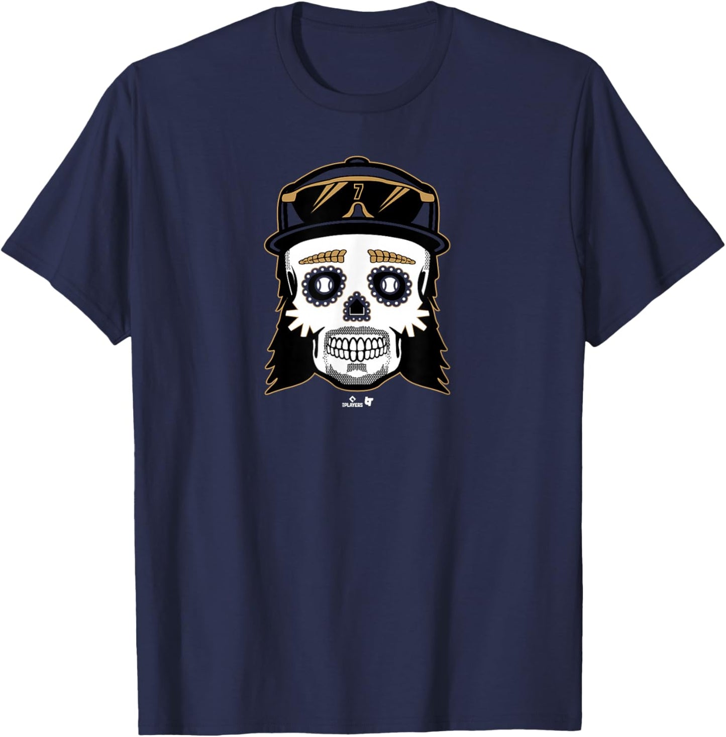 Corbin Carroll - Sugar Skull - Arizona Baseball T-Shirt - T-Shirt | Navy
