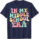 Groovy In My Middle School Era Back To School Teacher T-Shirt - T-Shirt | Navy